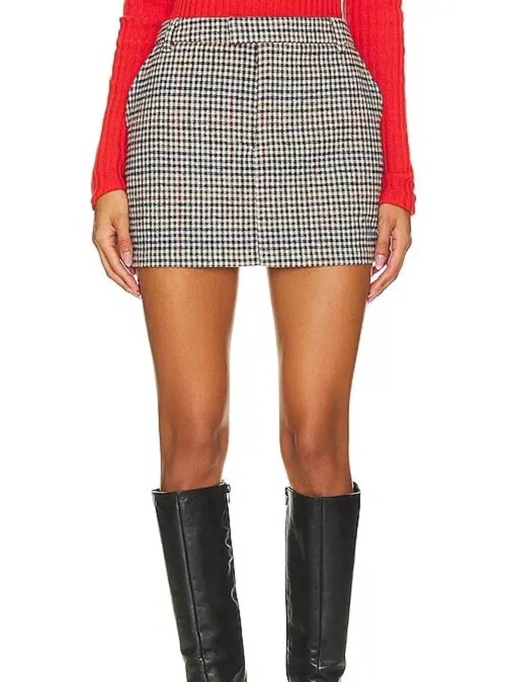 Rails Plaid Houndstooth Wool Blend Mini Skirt Size 6 Multicolor 💛